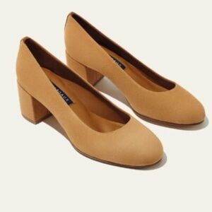 Margaux Tan Suede Block Heel Pumps Size 37.5 EU | New